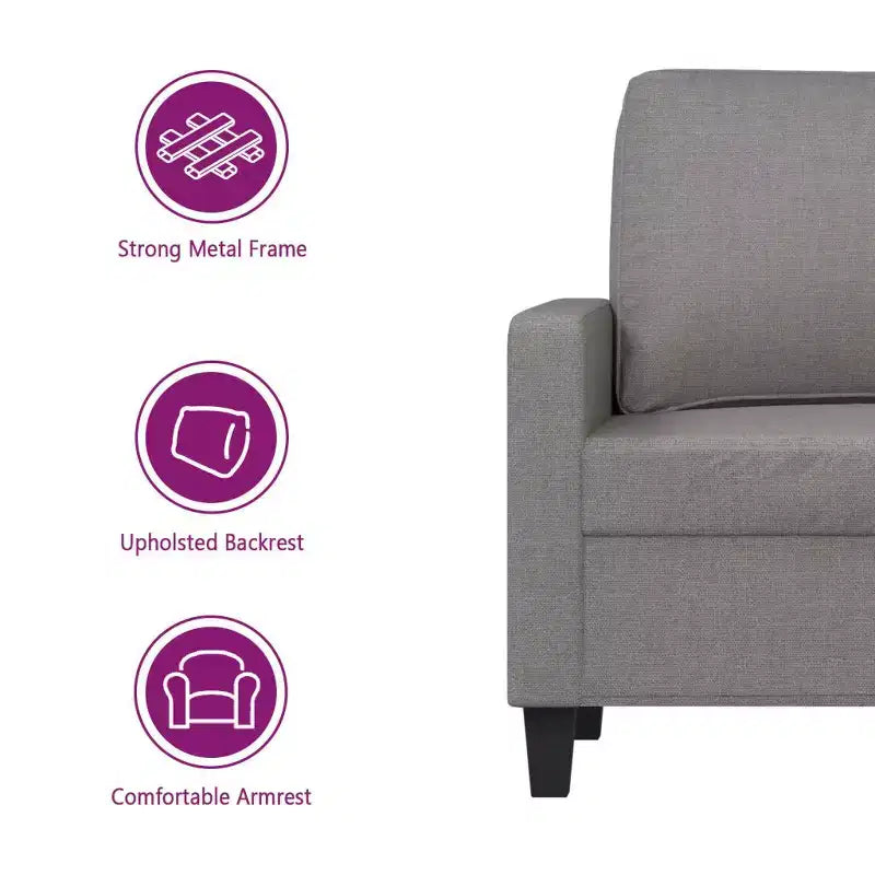 vidaXL Sofa Chair Light Gray 23.6 Fabric