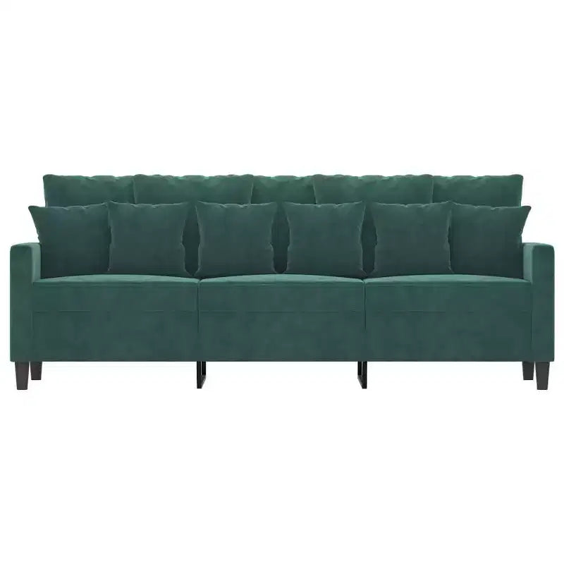 vidaXL 3-seater Sofa Dark Green Velvet (100% polyester), metal, textilene