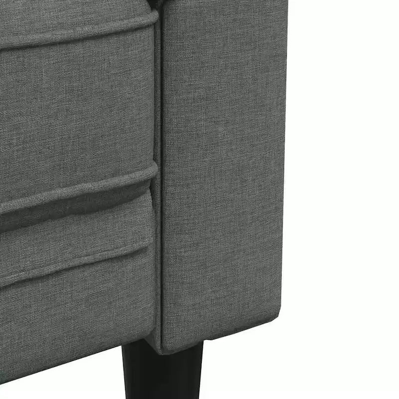 vidaXL Chesterfield Sofa 3-Seater - Dark Gray Fabric Couch/Settee with Sturdy Wood Frame for Living Room/Lounge/Office