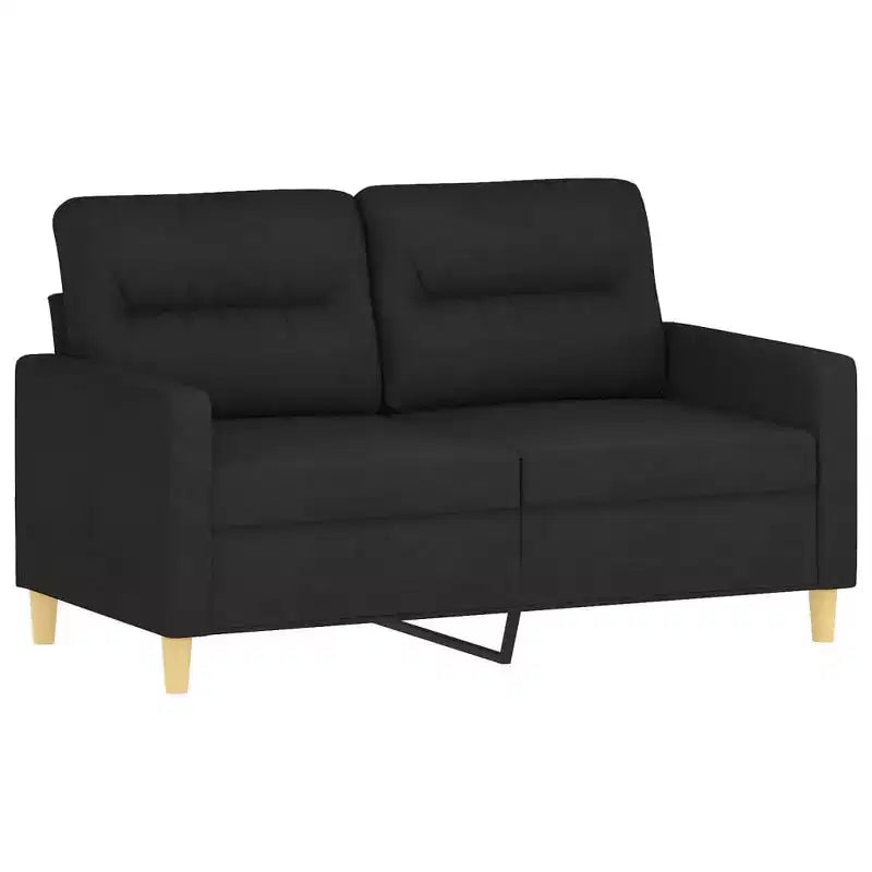 vidaXL 3 Piece Sofa Set with Cushions - Comfortable Black Fabric Furniture Set - Indoor/Outdoor Use - Easy to Clean and Assemble