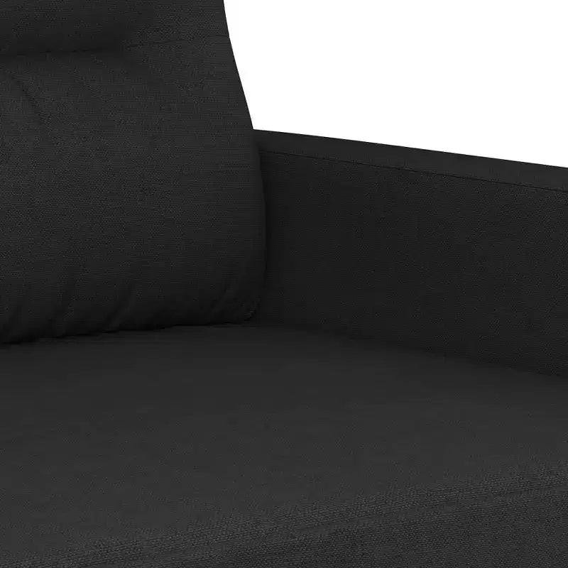 vidaXL 3 Piece Sofa Set with Cushions - Comfortable Black Fabric Furniture Set - Indoor/Outdoor Use - Easy to Clean and Assemble