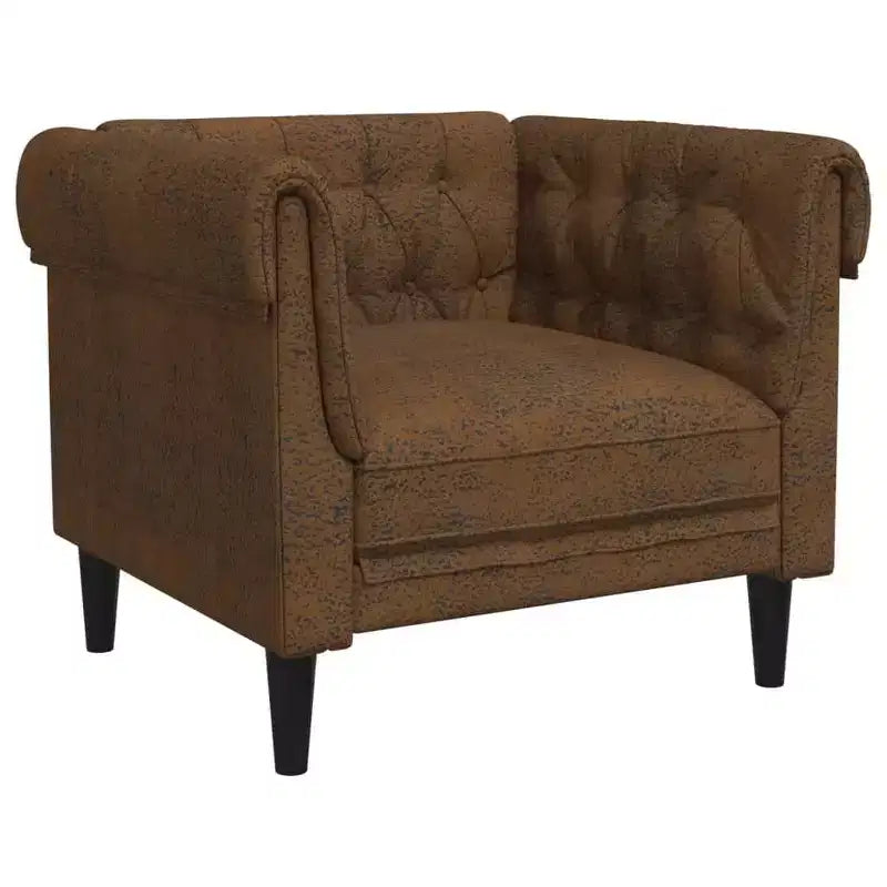 vidaXL Living Room Sofa Set - 3 Piece Brown Fabric Settee Couch - Modern Padded Lounge Seating with Armchair, loveseat & 3 Seater