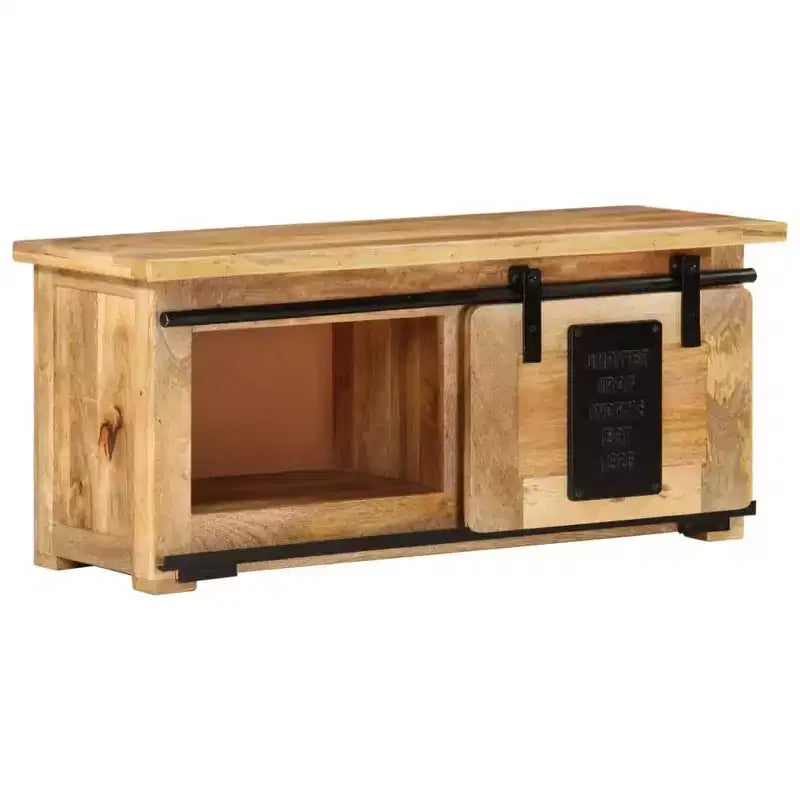 vidaXL TV Cabinet Natural Mango Wood Solid Mango Wood Sliding Components