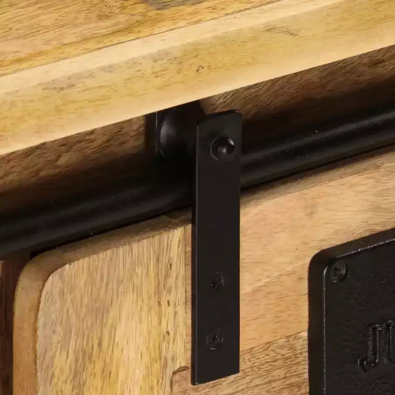 vidaXL TV Cabinet Natural Mango Wood Solid Mango Wood Sliding Components