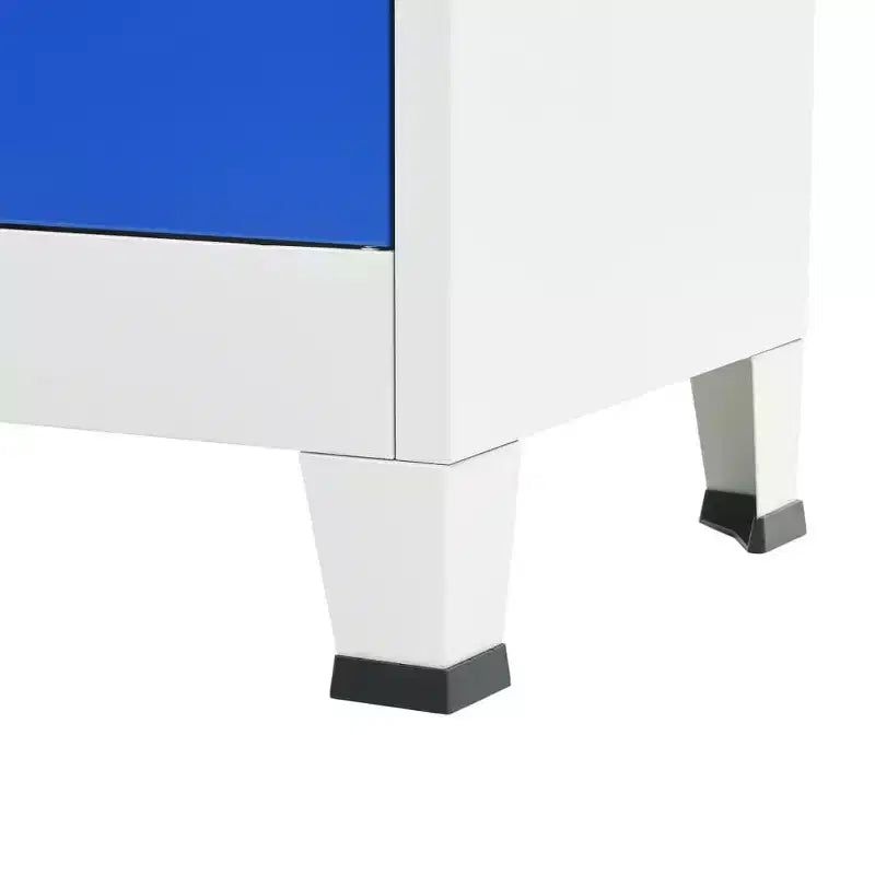 vidaXL Filing Cabinet Office Storage Cabinet for Bedroom Metal Gray and Blue - 35.4 x 15.7 x 70.9