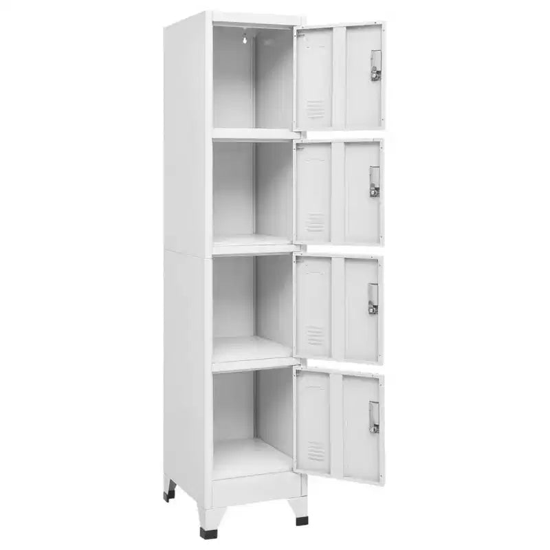 vidaXL Locker Grey Steel Medium Cabinet Rectangular Industrial