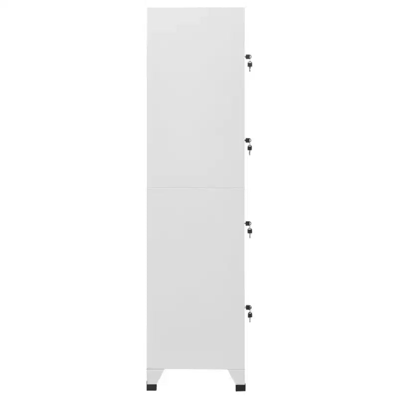 vidaXL Locker Grey Steel Medium Cabinet Rectangular Industrial