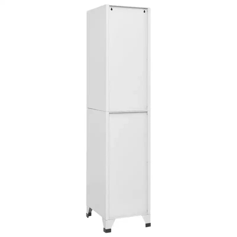 vidaXL Locker Grey Steel Medium Cabinet Rectangular Industrial