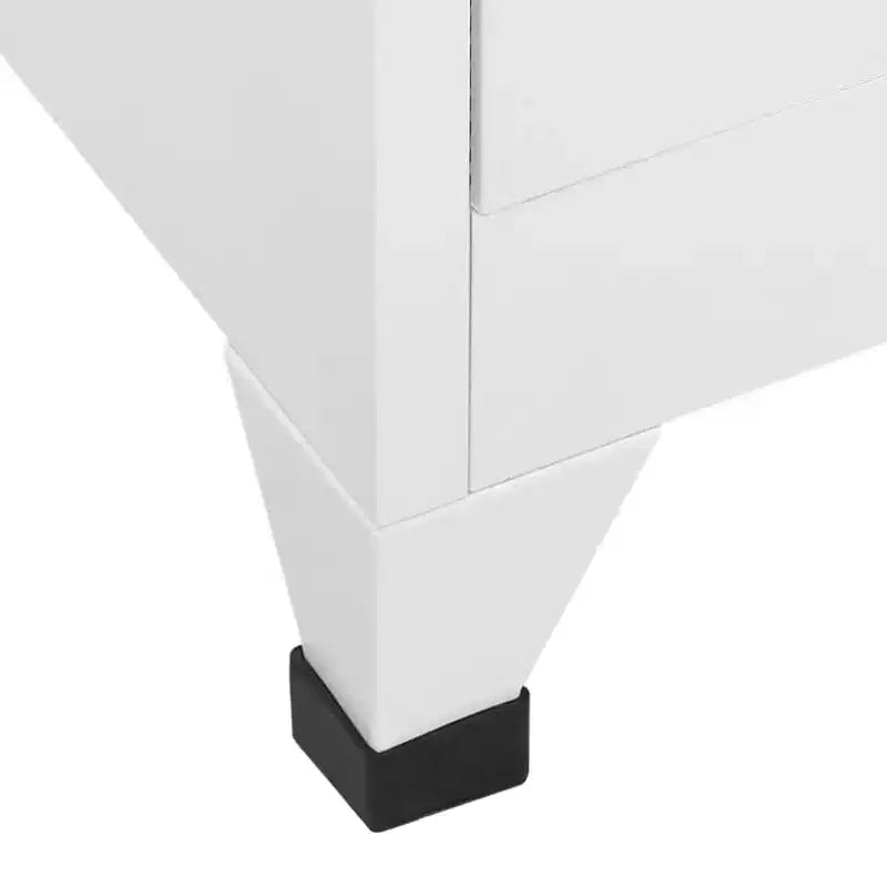 vidaXL Locker Grey Steel Medium Cabinet Rectangular Industrial