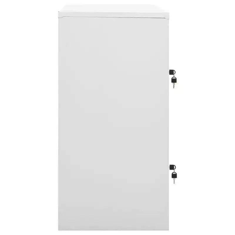 vidaXL Locker Cabinet Set of 2 Light Gray and Blue Steel Medium - Light Gray and Blue with 4 Lockers