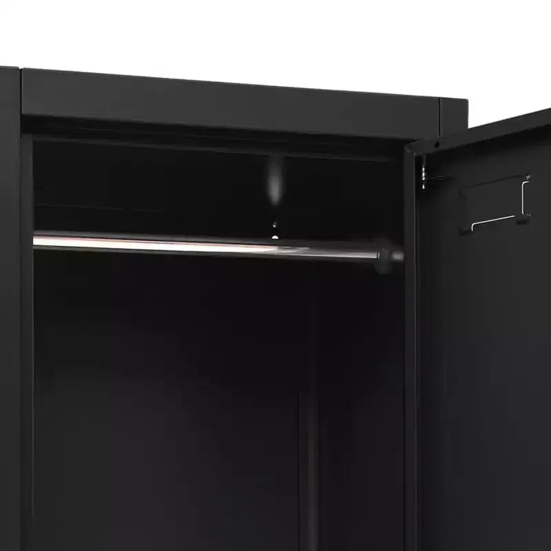 vidaXL Locker Grey Steel Large Locker Cabinet Rectangular Industrial - Black With 2 lockers