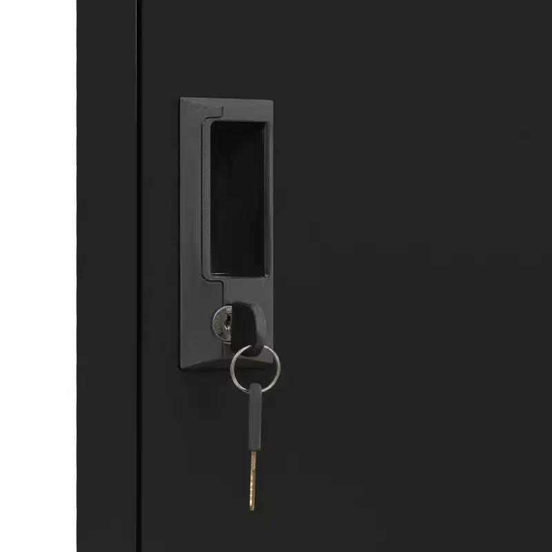 vidaXL Locker Grey Steel Large Locker Cabinet Rectangular Industrial - Black With 2 lockers