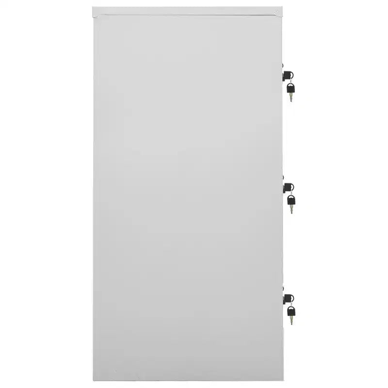 vidaXL Locker Cabinet - Modern Design Steel Storage Organizer with 9 Lockers - Suitable for Schools, Offices and Homes - Gray and Red