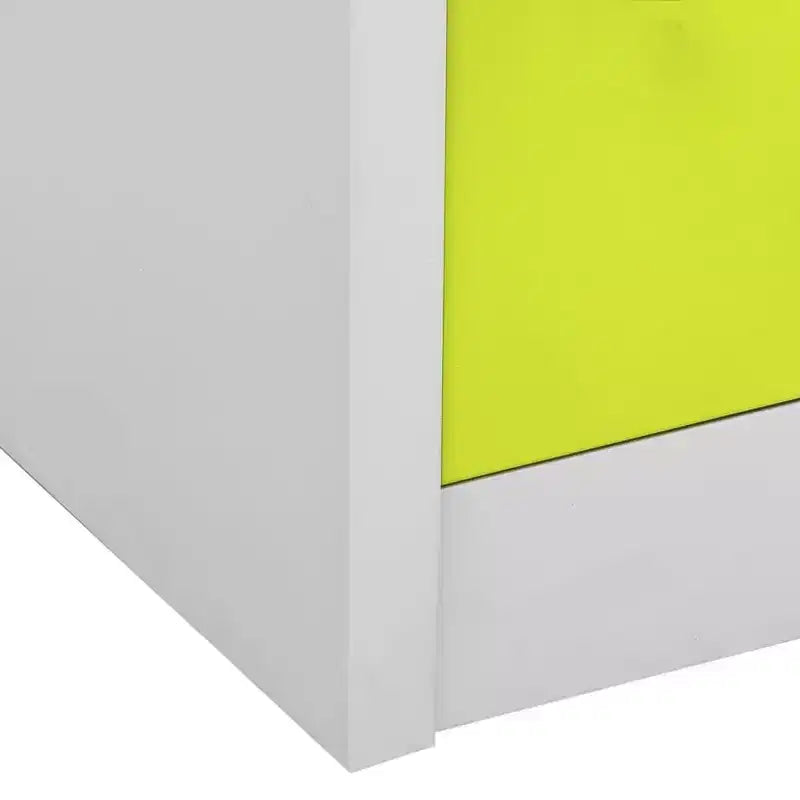 vidaXL Steel Locker Cabinet with 9 Lockers - Gray and Green, 35.4x17.7x36.4, Secure Storage Organizer for Schools, Offices, and Home