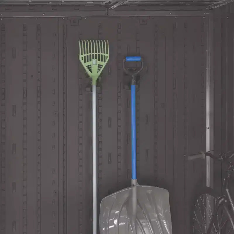Suncast 2 Pack Wall Mount Hook Tool Organizer, Outdoor Rack System for Garage Storage, Closet, Shed, or Cleaning Organization, Black