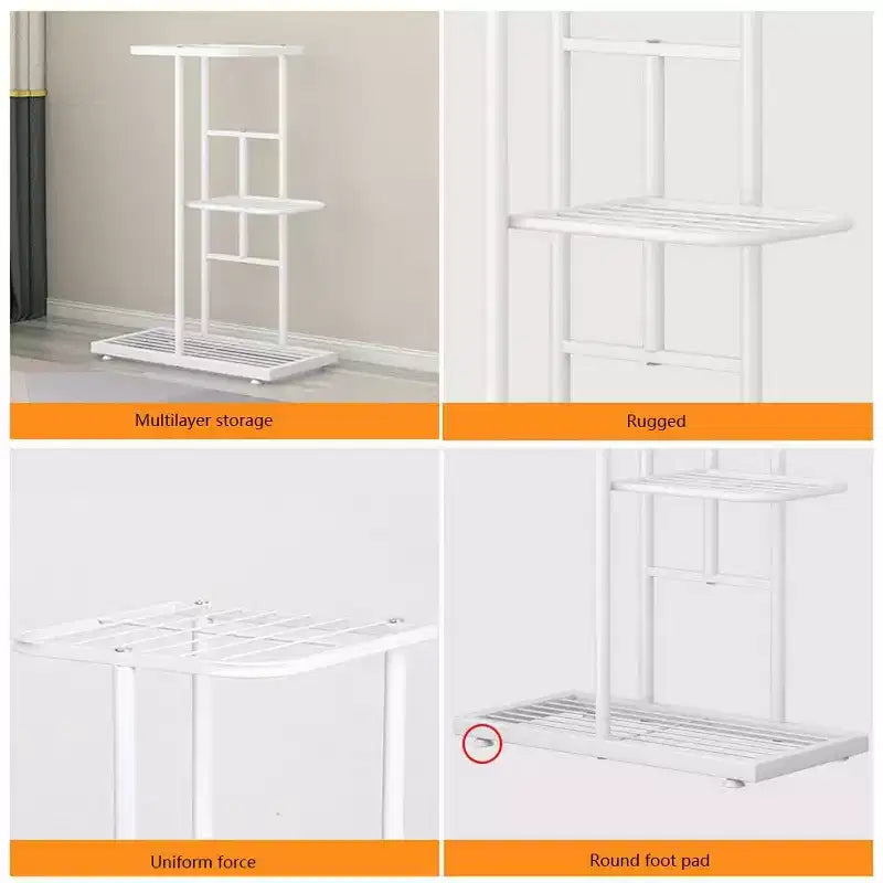 TROPOW Support pour plantes en mtal  4 niveaux - tagre  fleurs pour l'intrieur et l'extrieur - Support pour plantes d'intrieur et balcon