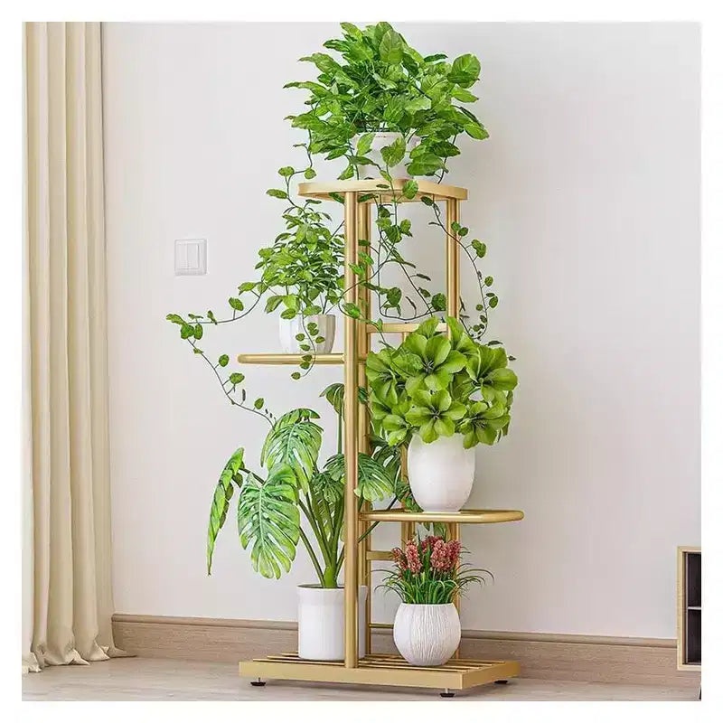TROPOW Support pour plantes en mtal  4 niveaux - tagre  fleurs pour l'intrieur et l'extrieur - Support pour plantes d'intrieur et balcon