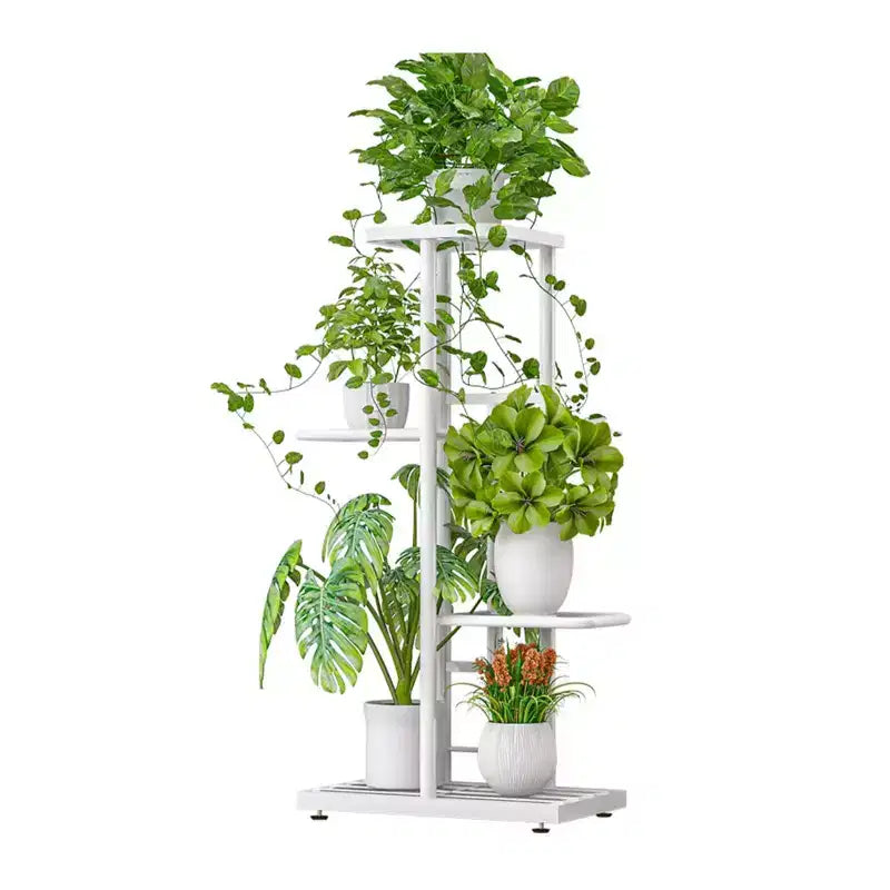 TROPOW Support pour plantes en mtal  4 niveaux - tagre  fleurs pour l'intrieur et l'extrieur - Support pour plantes d'intrieur et balcon
