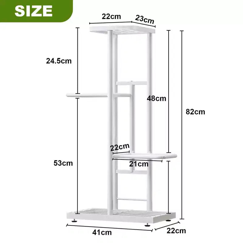 TROPOW Support pour plantes en mtal  4 niveaux - tagre  fleurs pour l'intrieur et l'extrieur - Support pour plantes d'intrieur et balcon
