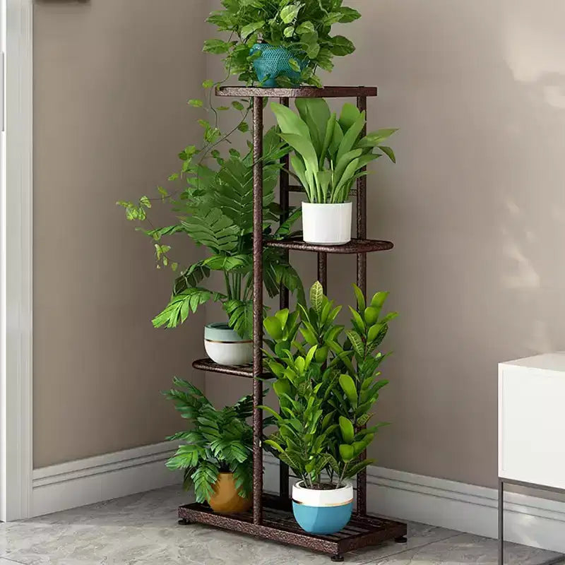TROPOW Support pour plantes en mtal  4 niveaux - tagre  fleurs pour l'intrieur et l'extrieur - Support pour plantes d'intrieur et balcon