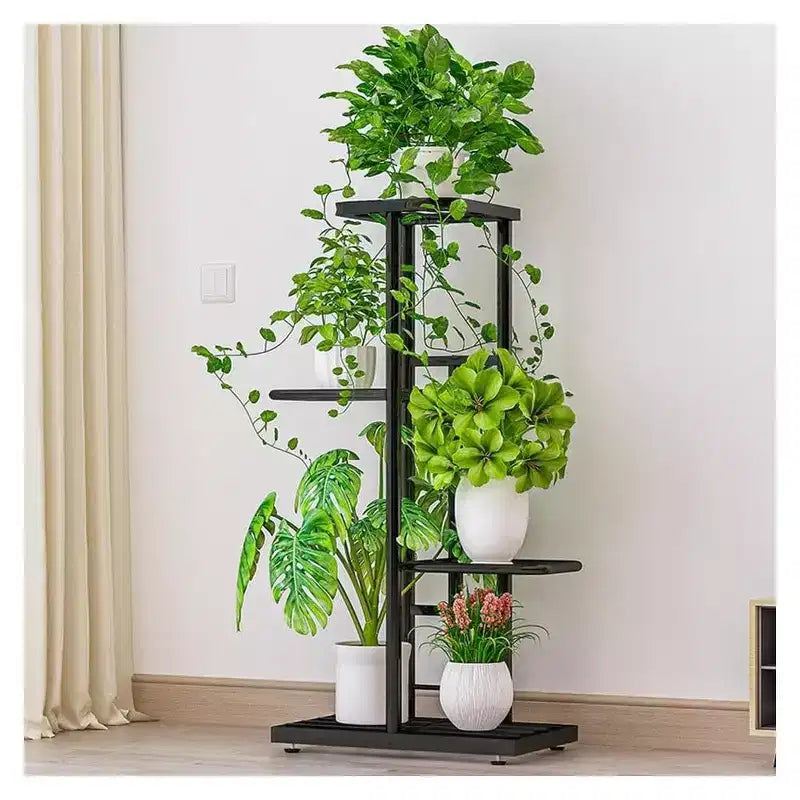 TROPOW Support pour plantes en mtal  4 niveaux - tagre  fleurs pour l'intrieur et l'extrieur - Support pour plantes d'intrieur et balcon