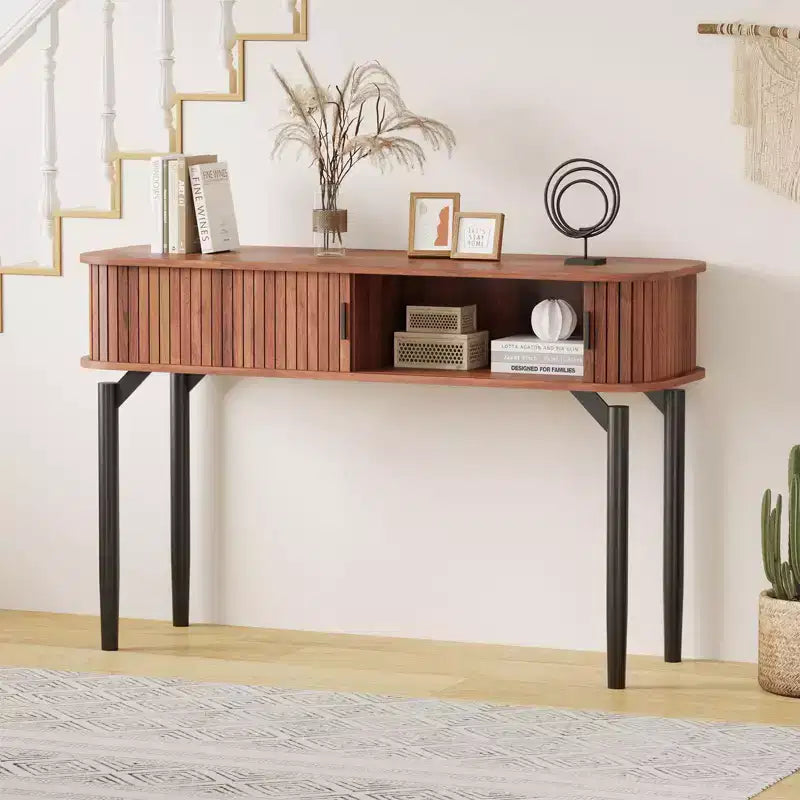 47 Console Table with 2 Drawers and Open Storage, Narrow Entryway Table Behind Couch, Hallway Accent Sofa Tables for Living Room