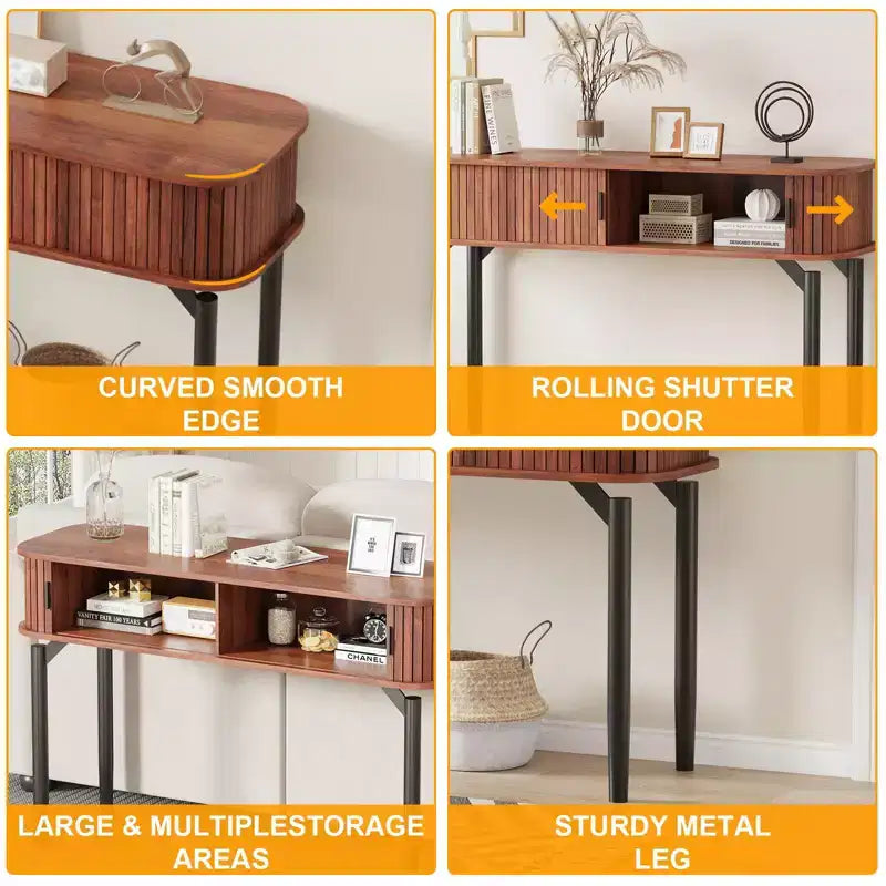 47 Console Table with 2 Drawers and Open Storage, Narrow Entryway Table Behind Couch, Hallway Accent Sofa Tables for Living Room