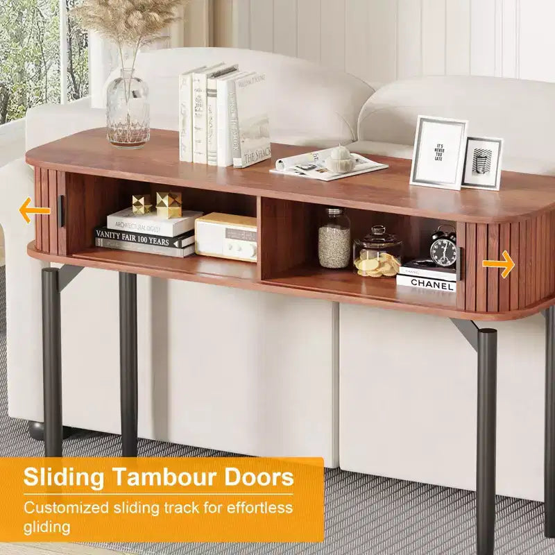 47 Console Table with 2 Drawers and Open Storage, Narrow Entryway Table Behind Couch, Hallway Accent Sofa Tables for Living Room