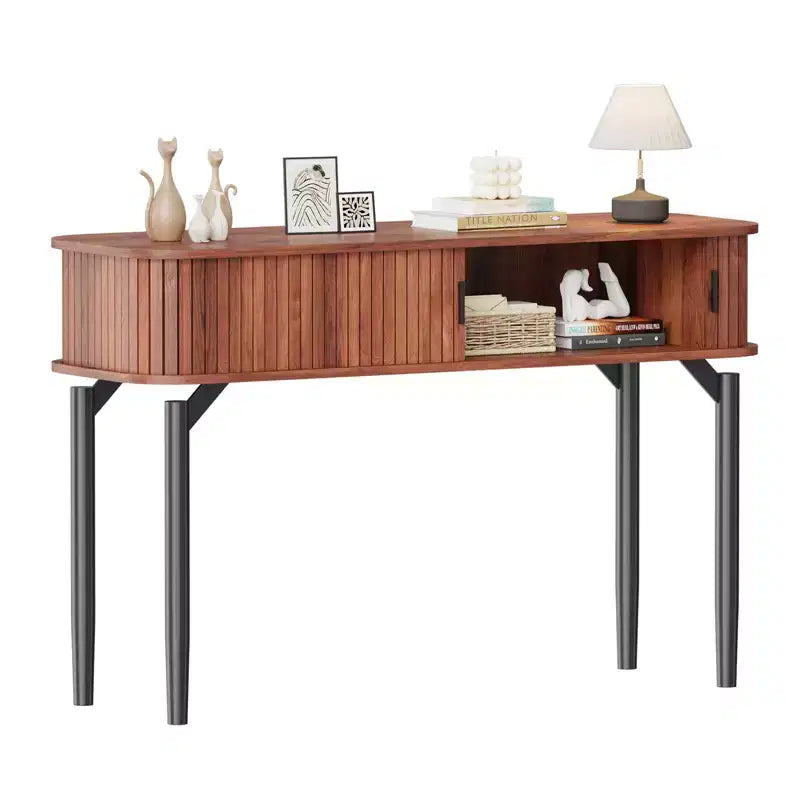 47 Console Table with 2 Drawers and Open Storage, Narrow Entryway Table Behind Couch, Hallway Accent Sofa Tables for Living Room