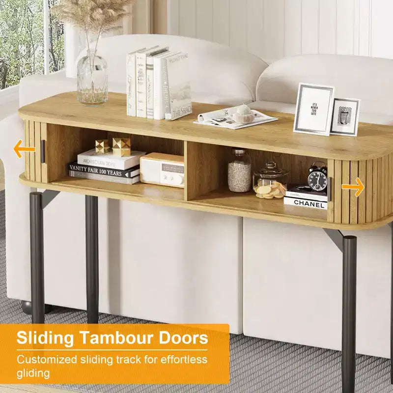 47 Console Table with 2 Drawers and Open Storage, Narrow Entryway Table Behind Couch, Hallway Accent Sofa Tables for Living Room