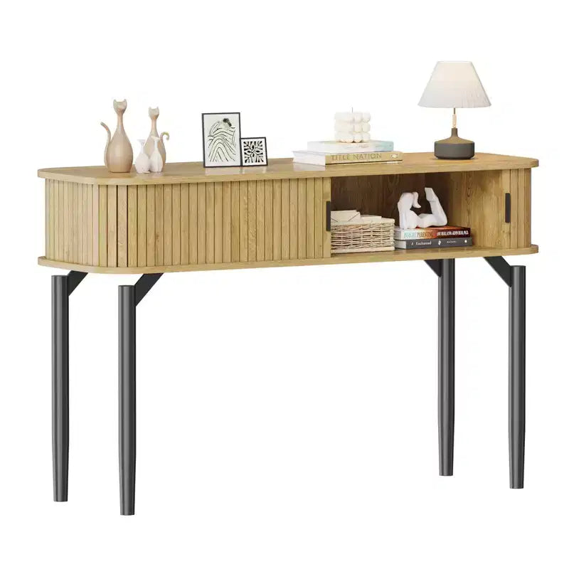 47 Console Table with 2 Drawers and Open Storage, Narrow Entryway Table Behind Couch, Hallway Accent Sofa Tables for Living Room