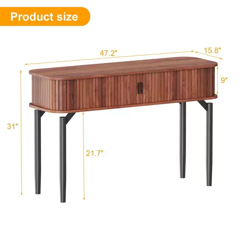 47 Console Table with 2 Drawers and Open Storage, Narrow Entryway Table Behind Couch, Hallway Accent Sofa Tables for Living Room