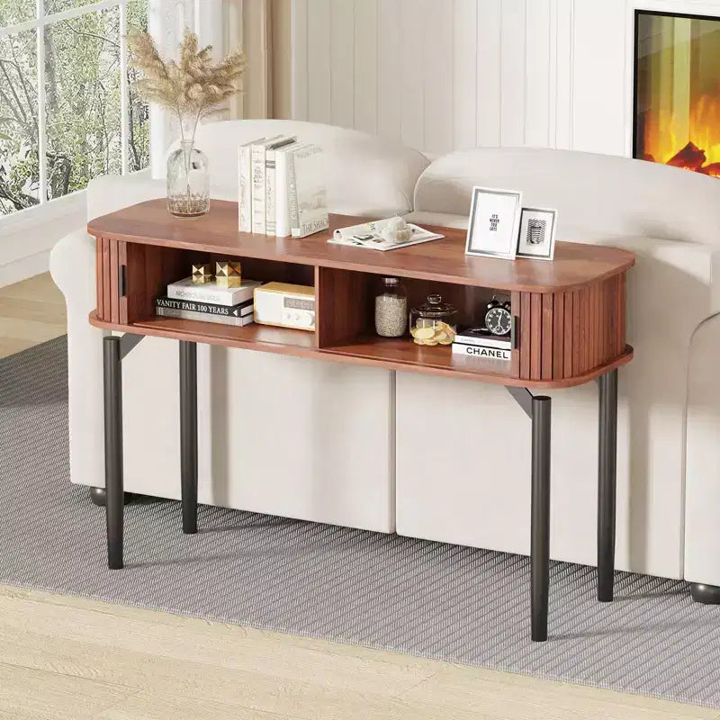47 Console Table with 2 Drawers and Open Storage, Narrow Entryway Table Behind Couch, Hallway Accent Sofa Tables for Living Room