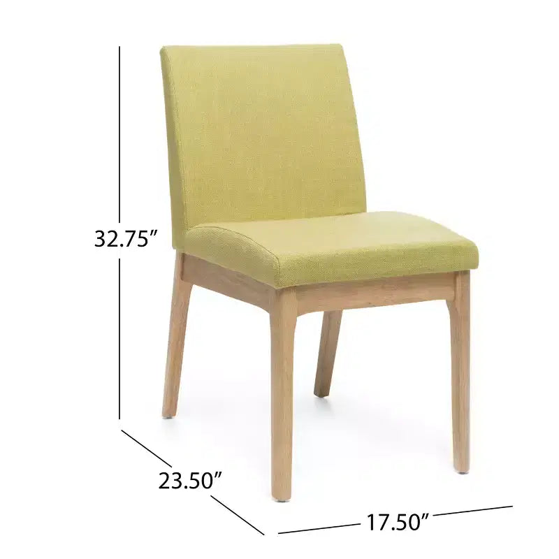 GDFStudio Hampton Mid-Century Modern Fabric Upholstered Armless Dining Chairs (Set of 2)