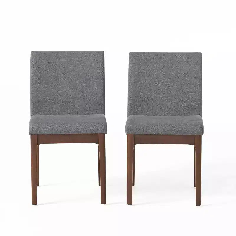 GDFStudio Hampton Mid-Century Modern Fabric Upholstered Armless Dining Chairs (Set of 2)