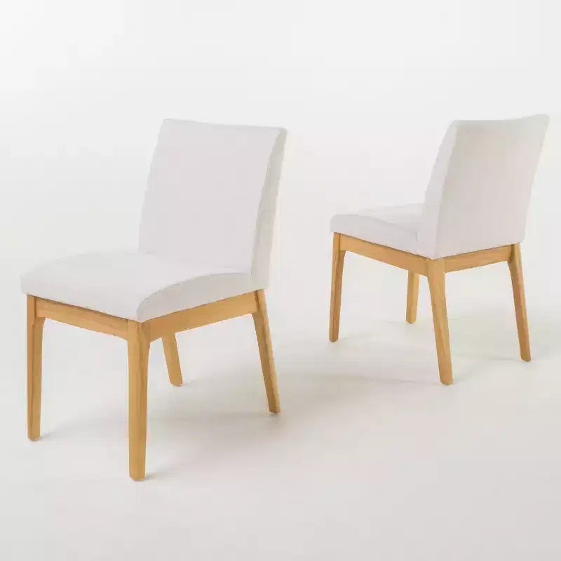 GDFStudio Hampton Mid-Century Modern Fabric Upholstered Armless Dining Chairs (Set of 2)
