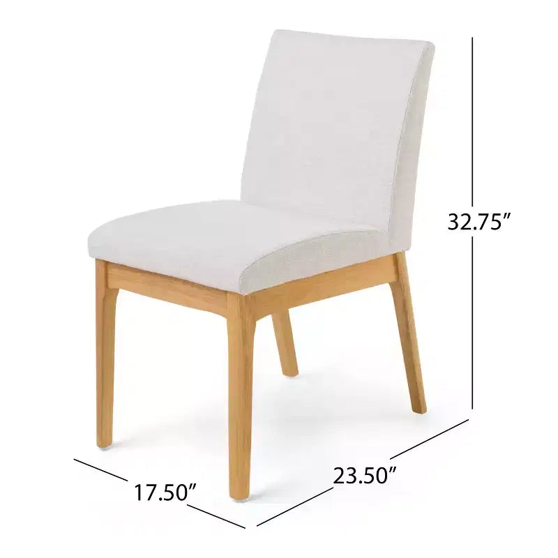 GDFStudio Hampton Mid-Century Modern Fabric Upholstered Armless Dining Chairs (Set of 2)