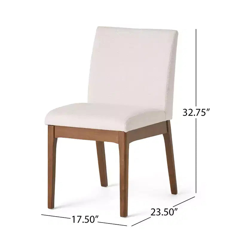 GDFStudio Hampton Mid-Century Modern Fabric Upholstered Armless Dining Chairs (Set of 2)