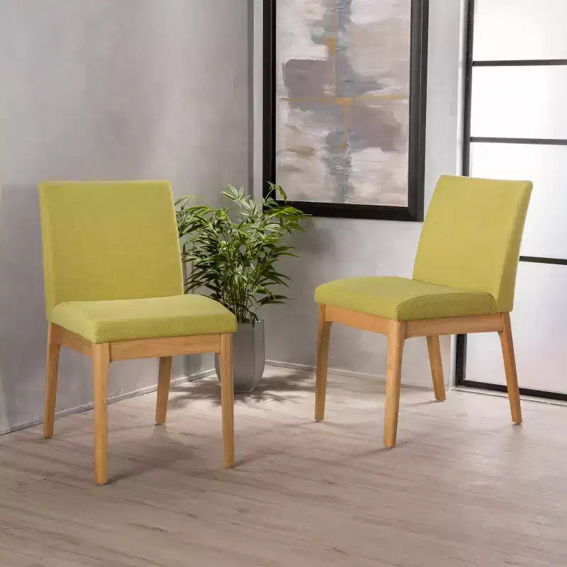 GDFStudio Hampton Mid-Century Modern Fabric Upholstered Armless Dining Chairs (Set of 2)