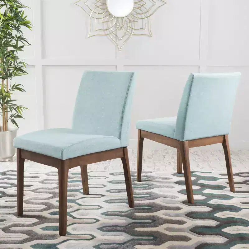 GDFStudio Hampton Mid-Century Modern Fabric Upholstered Armless Dining Chairs (Set of 2)