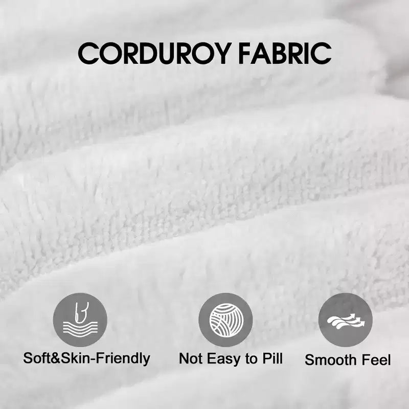 78.8 Blue Cloud Sofa with Ottoman, Corduroy Fabric Deep Seat Couches Double-layer design,Removable Cushion No Assembly