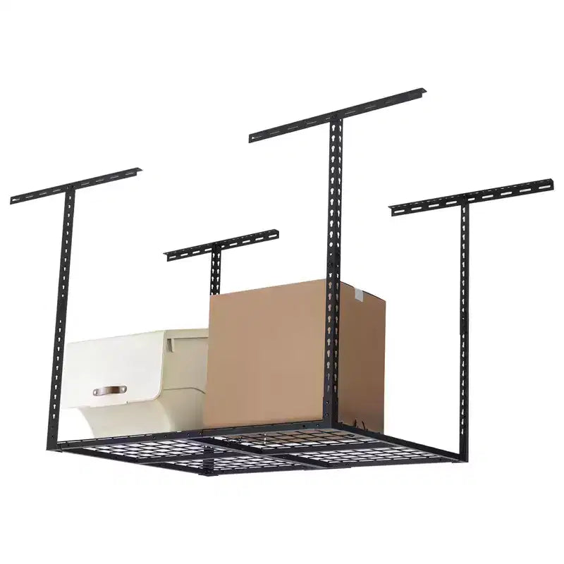 Garage Ceiling Storage Racks - Heavy Duty, Adjustable Cold Rolled Steel Racks.