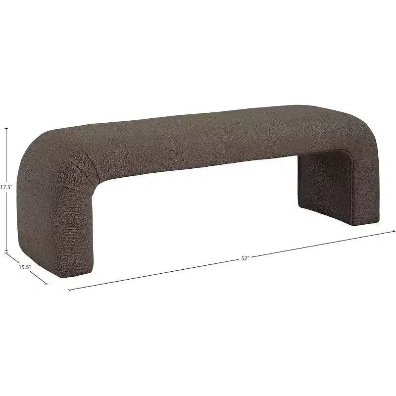 Meridian Furniture,Niagara Boucle Fabric Bench