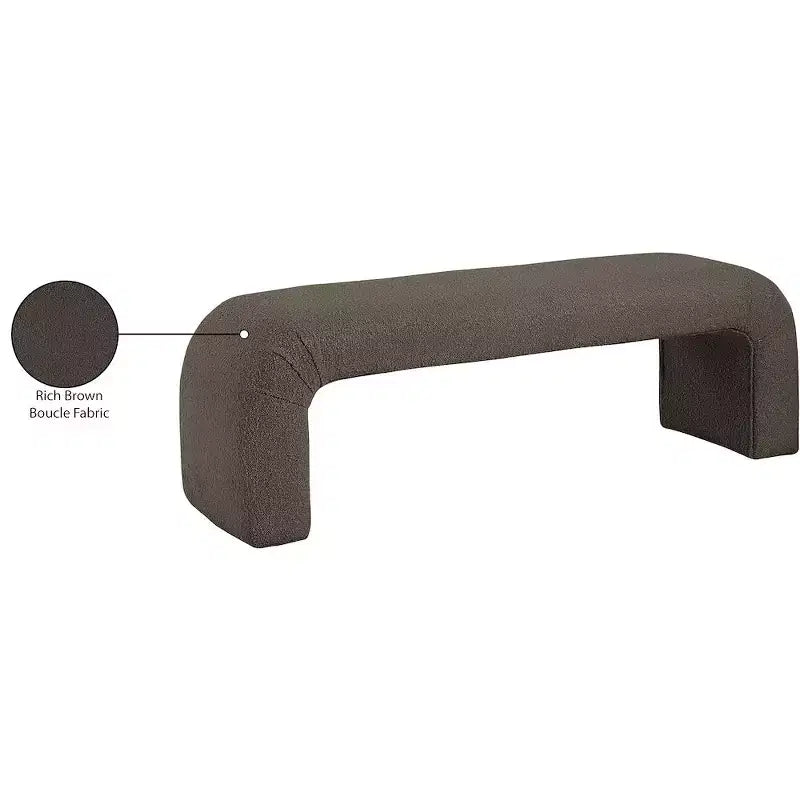 Meridian Furniture,Niagara Boucle Fabric Bench