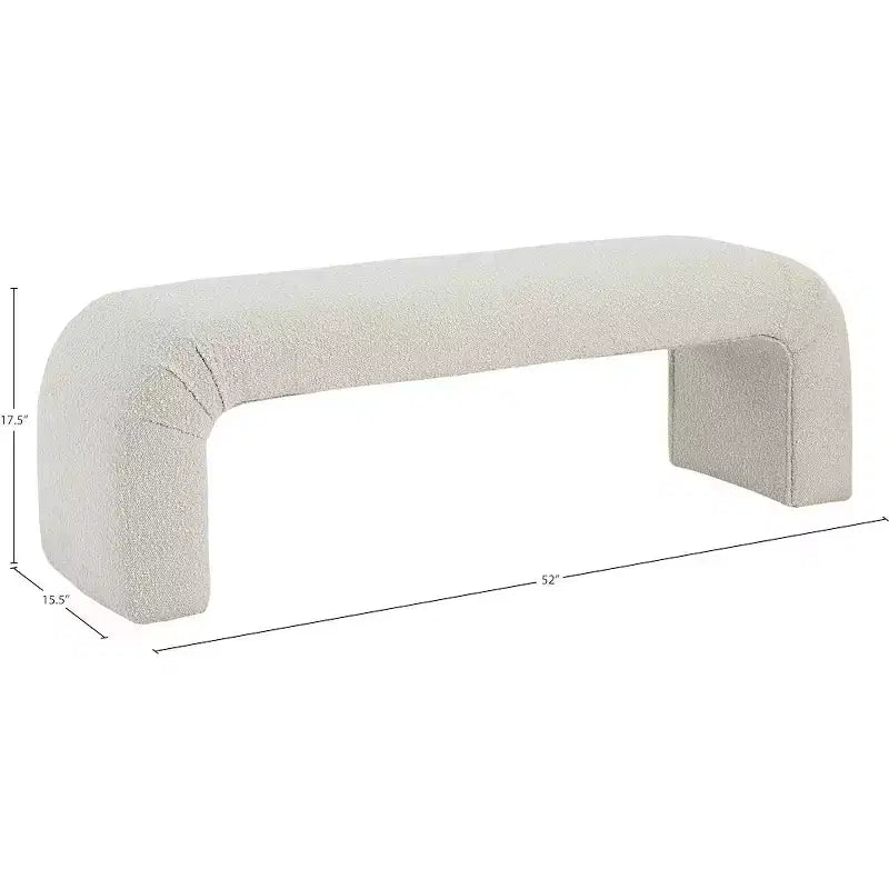 Meridian Furniture,Niagara Boucle Fabric Bench