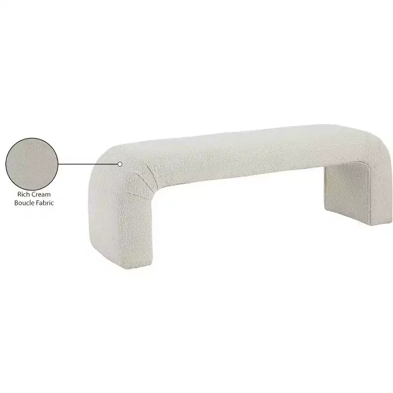Meridian Furniture,Niagara Boucle Fabric Bench