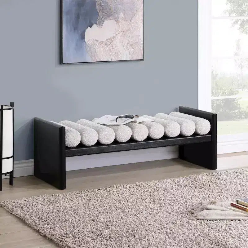 Meridian Furniture,Waverly Boucle Fabric Bench