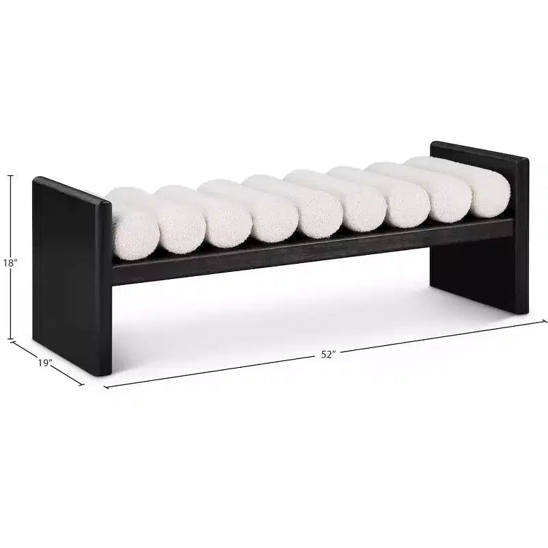 Meridian Furniture,Waverly Boucle Fabric Bench