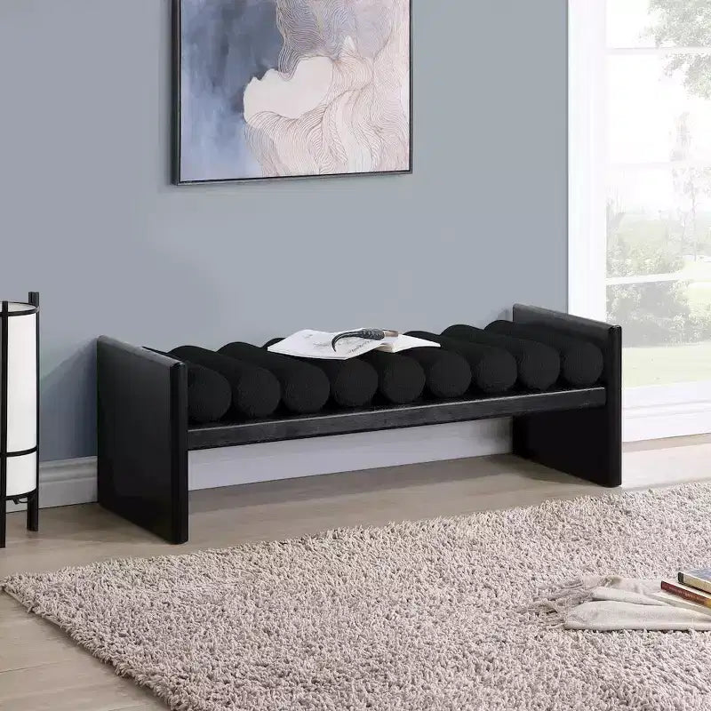 Meridian Furniture,Waverly Boucle Fabric Bench