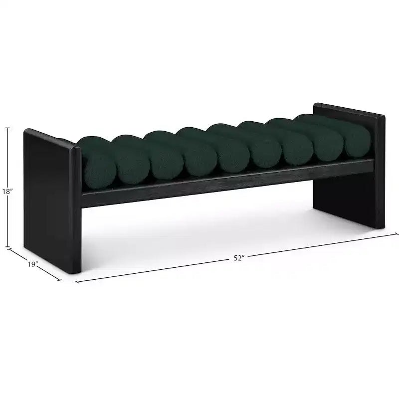 Meridian Furniture,Waverly Boucle Fabric Bench